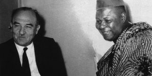 Chief Festus Samuel Okotie-Eboh with Israeli Prime Minister Levi Eshkol in the 1960s.