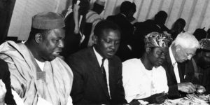Chief Festus Samuel Okotie-Eboh at a banquet in honour of the Nigerian Trade Delegation to the US
