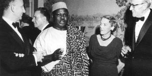 Chief Festus Samuel Okotie-Eboh at Cocktail with US officials.