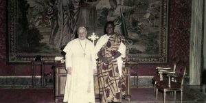 Chief Festus Samuel Okotie-Eboh with His Holiness, Pope Saint John XXIII at the Vatican Chief Festus Samuel Okotie-Eboh with His Holiness, Pope Saint John XXIII at the Vatican