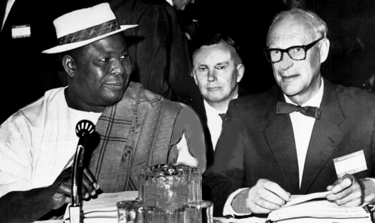Chief Festus Samuel Okotie-Eboh with Erik Brofoss of Norway